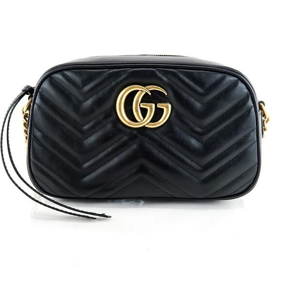 GUCCI Marmont Small Matelasse Shoulder Bag Black - Picture 1 of 14